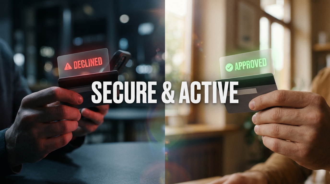 reactivate frozen credit card success result and security protection