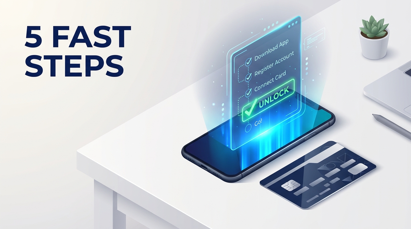 unfreeze debit card online via mobile app process infographic